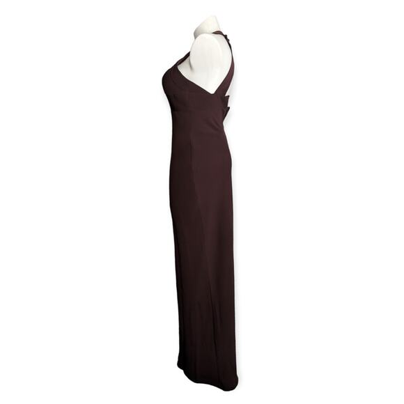 HOSS INTROPIA elegant burgundy brown sweetheart halter neck maxi gown - Picture 3 of 12